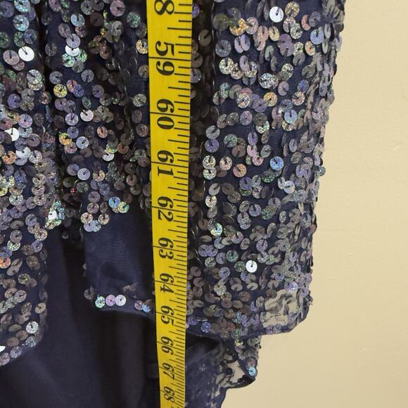 Precious Formals Blue Sequin Maxi Dress Women’s Size 2 Elegant Luxury Night - Picture 15 of 15